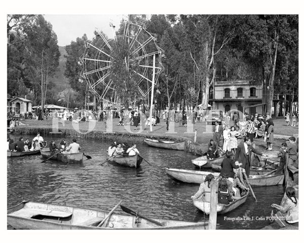 foto en blanco y negro del parque lago Gaitán